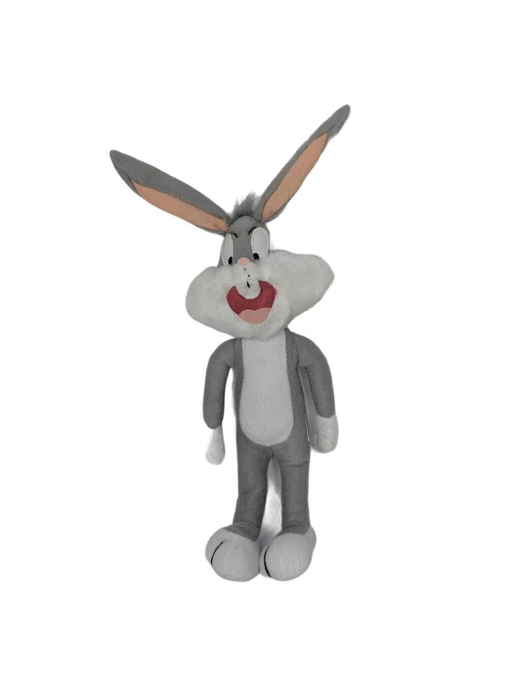 Looney Tunes Bugs Bunny Gray White Plush 14 Inch